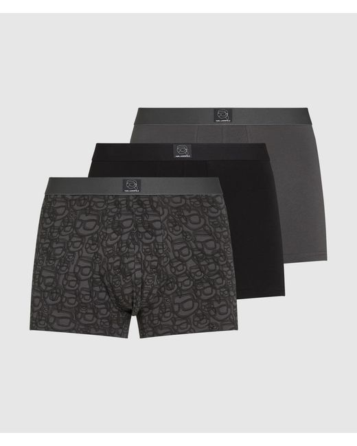 Karl Lagerfeld Black Ikon Trunks – 3-Pack for men