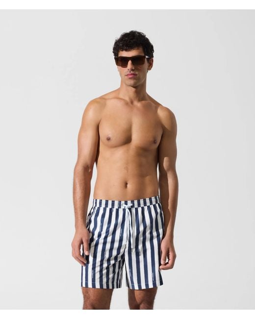 Karl Lagerfeld Blue Striped Medium Boardshorts for men