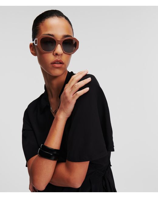 Karl Lagerfeld Black Kl Monogram Logo Sunglasses