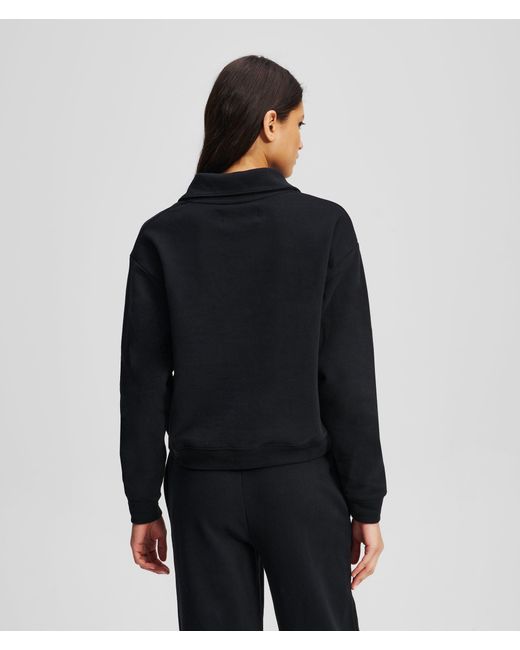 Karl Lagerfeld Blue Hotel Karl Loungewear Sweatshirt Mit Halblangem Reissverschluss, Frau, Größe