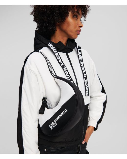 Nylon Half-moon Shoulder Bag Karl Lagerfeld en coloris White