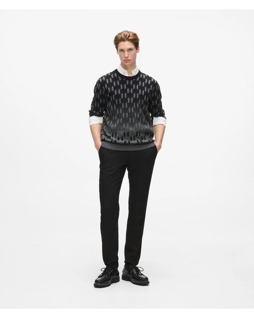 Karl Lagerfeld Black Gradient Monogram Sweater for men