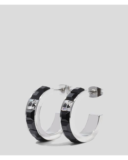 Créoles En Cristaux Karl Lagerfeld en coloris Metallic