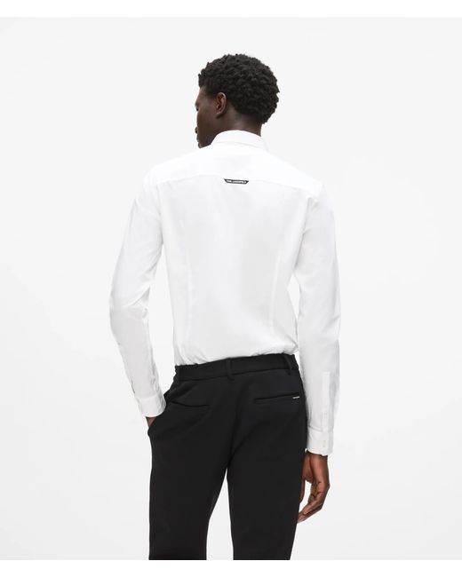 Karl Lagerfeld White Monogram Slim‑Fit T‑Shirt for men