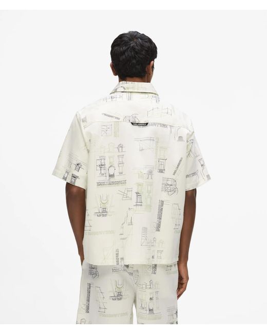 Karl Lagerfeld White Maison De Karl Short‑Sleeved Shirt for men