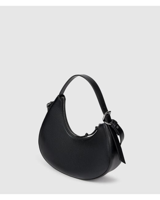 KL Jeans Black Rounded Leather Top Handle Bag