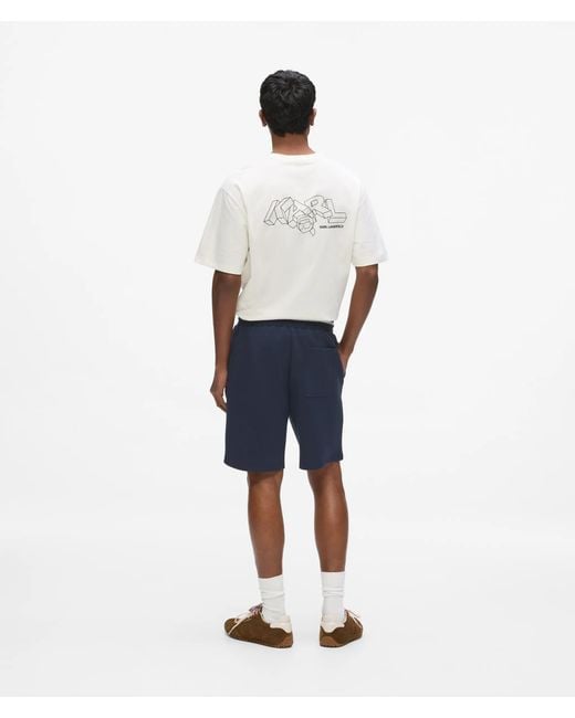 Karl Lagerfeld White Ikon Jersey Shorts for men