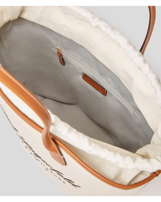 Karl Lagerfeld Natural Hotel Karl Medium Canvas Tote Bag