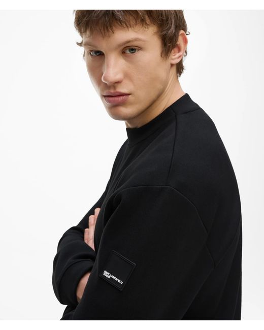 KL Jeans Black Scuba Crew Neck Sweatshirt for men