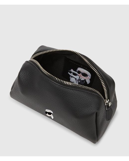 Karl Lagerfeld Black Ikon Pebble Vanity Case