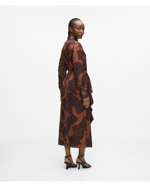 Karl Lagerfeld Brown Fan Print Skirt