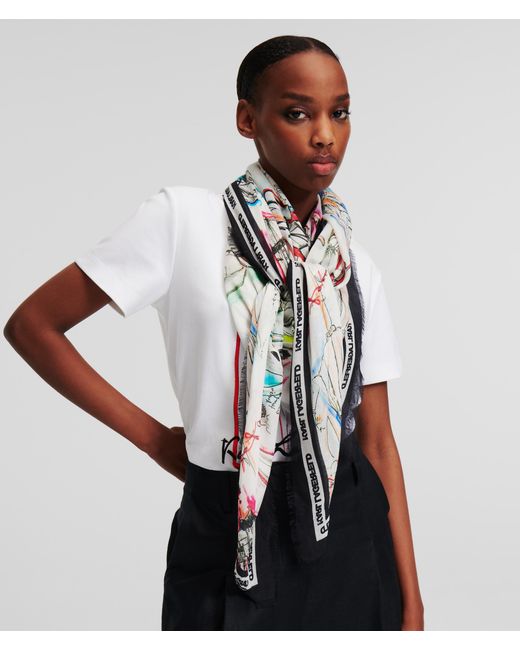 Karl Lagerfeld Multicolor K/sketches Scarf