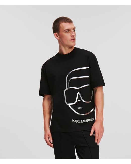 Karl Lagerfeld Black K/ikonik Metallic T-shirt for men