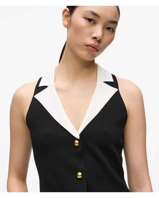 Karl Lagerfeld Black Tailored Knit Top