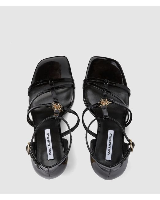 Karl Lagerfeld Black Debutante Strap Heeled Sandals