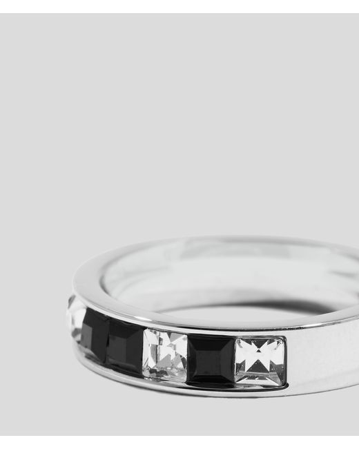 Karl Lagerfeld Metallic Crystals Ring