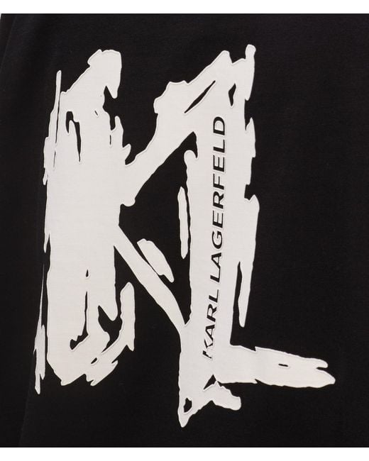 Karl Lagerfeld Black Graphic Monogram T-Shirt for men
