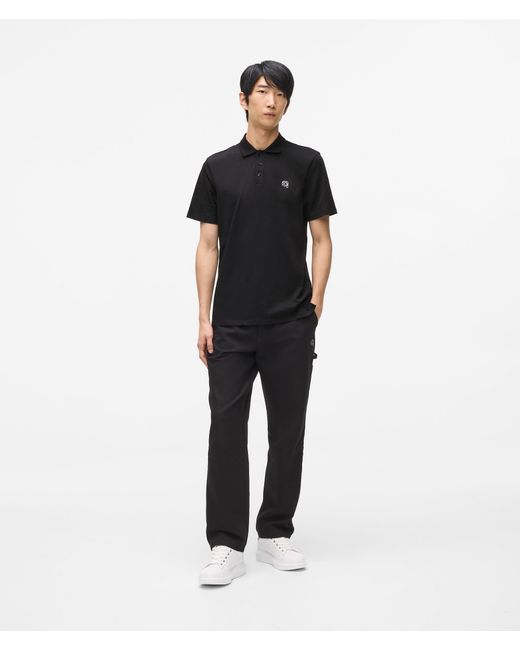 Karl Lagerfeld Black Ikon Jersey Polo Shirt for men