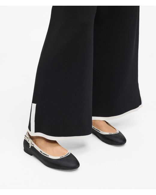Karl Lagerfeld Black Ribbon Collar Pumps