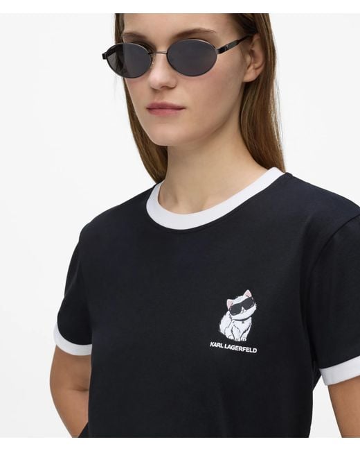 Karl Lagerfeld Blue Ikon Choupette Slim-Fit T-Shirt