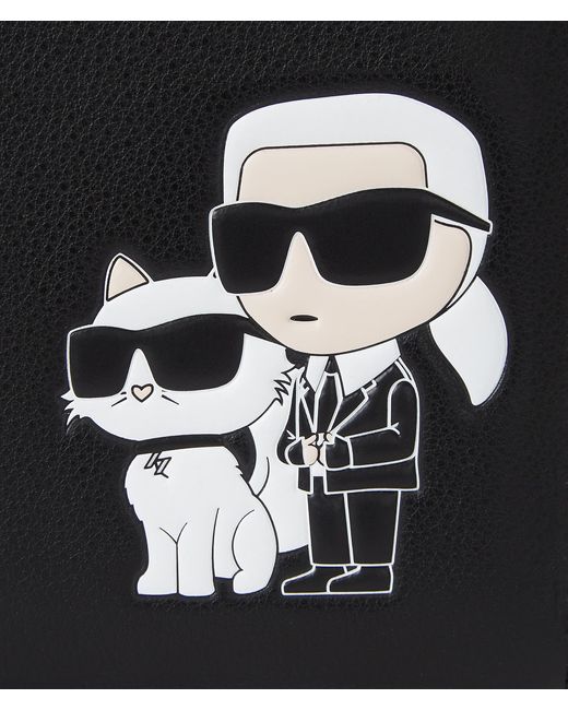 Karl Lagerfeld Black K/ikonik Leather Medium Bifold Wallet