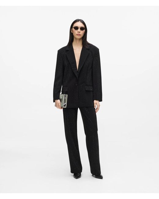 Karl Lagerfeld Black Rhinestone Tailored Blazer