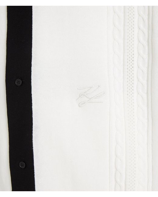Karl Lagerfeld White Knitted Short-sleeved Shirt for men