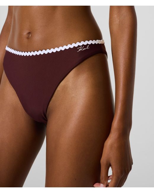 Culotte De Bikini À Volants, Femme, Taille Karl Lagerfeld en coloris Purple
