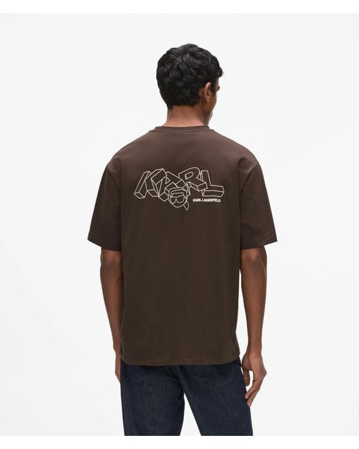 Karl Lagerfeld Brown Ikon Graphic Print T-Shirt for men