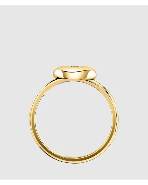 Karl Lagerfeld Metallic Heart Charm Ring