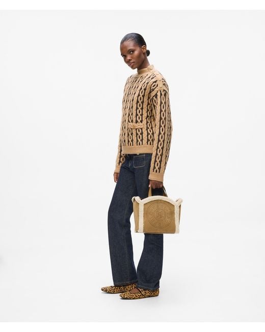 Karl Lagerfeld Natural K/Circle Small Shearling Tote Bag