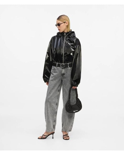 KL Jeans Black Shiny Hooded Jacket