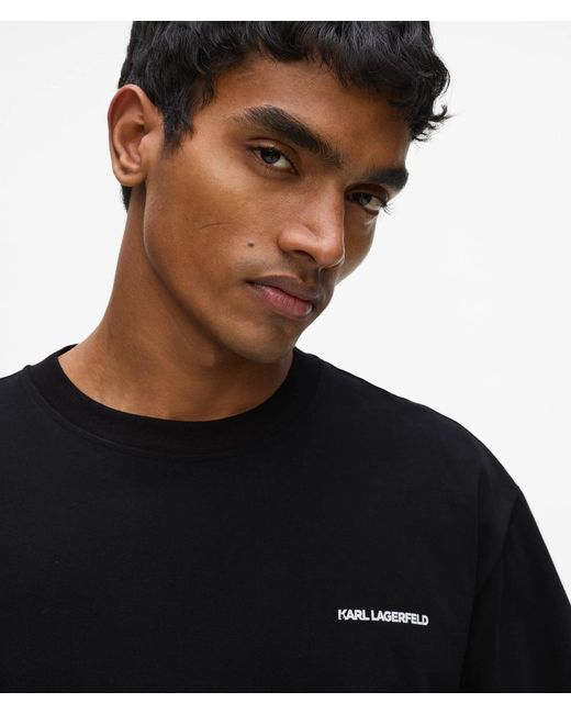 Karl Lagerfeld Black Rue St-Guillaume Relaxed T-Shirt for men