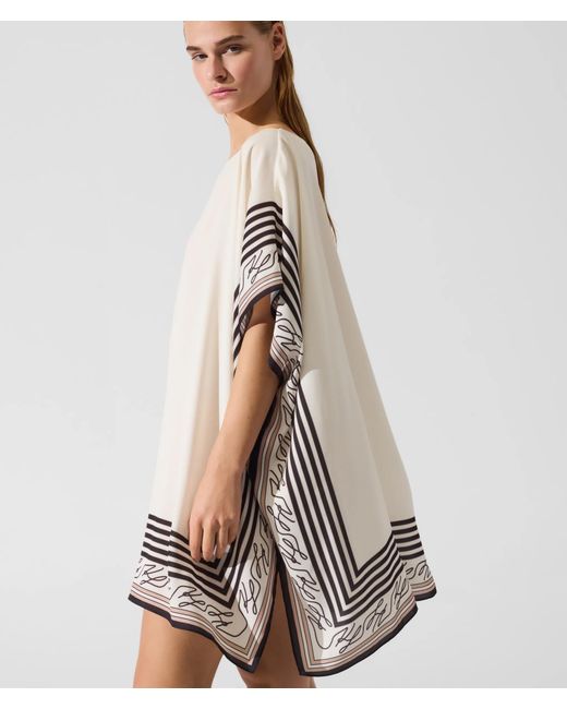 Karl Lagerfeld White Scarf Print Beach Tunic