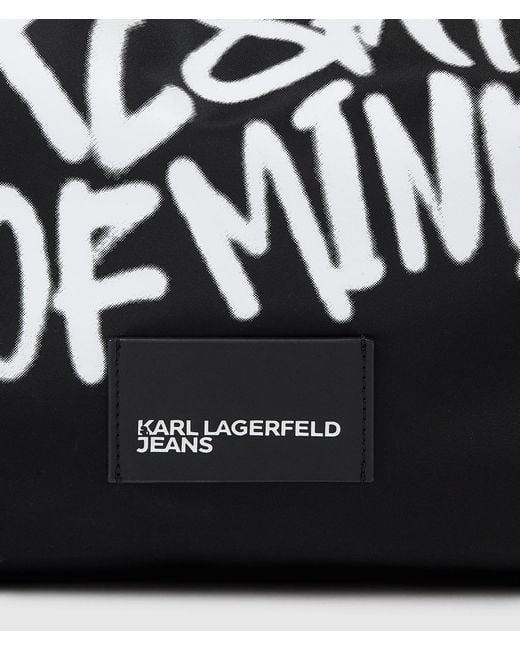 KL Jeans Black Slouchy Karl Quote Tote Bag