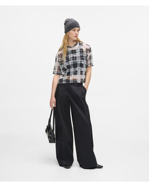 KL Jeans Multicolor Checked Mesh T-Shirt
