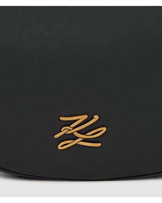 Karl Lagerfeld Black K/Autograph Medium Moon Bag