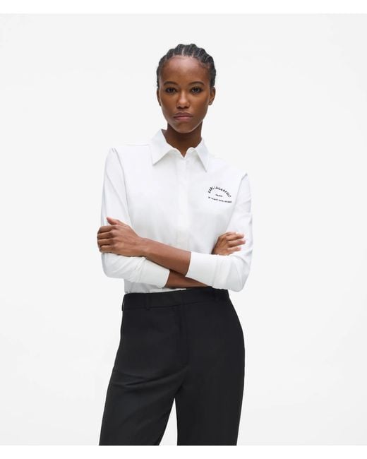 Karl Lagerfeld White Rue St-Guillaume Jersey Shirt