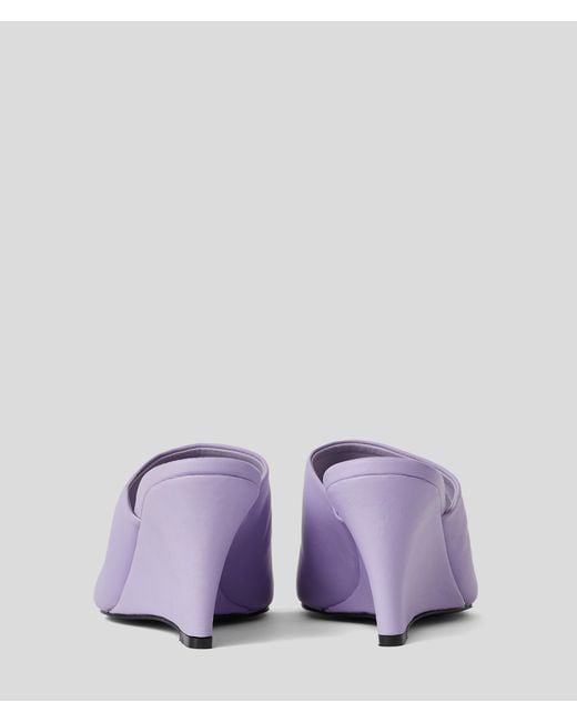 Karl Lagerfeld Purple Wedge Rialto Mules