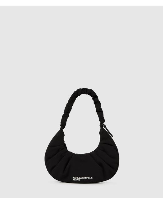 KL Jeans Black Gathered Small Hobo Bag