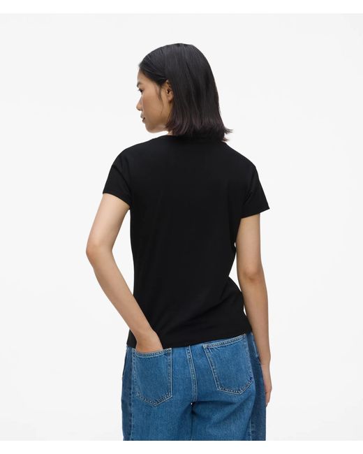 KL Jeans Blue Slim-Fit Flocked Floral T-Shirt