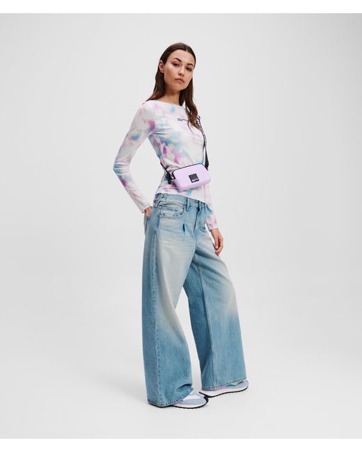 Karl Lagerfeld White Floral-print Mesh T-shirt