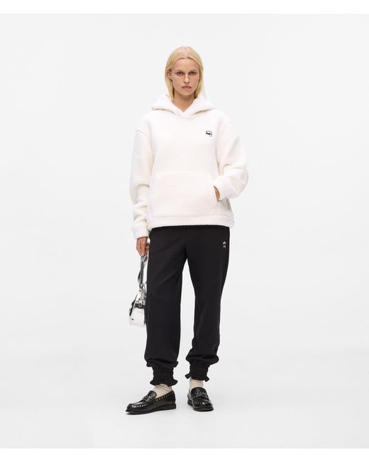 Karl Lagerfeld White Ikon Teddy Hoodie