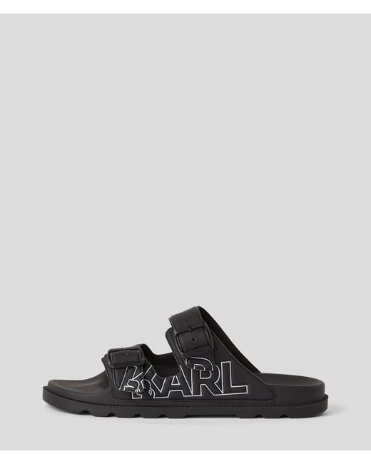 Karl Lagerfeld Black Kondo Tred 2-strap Sandals for men