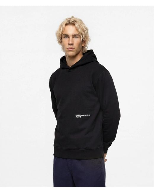 KL Jeans Black Ombré Box Logo Hoodie for men
