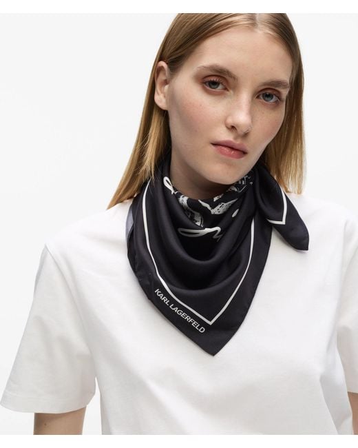 Karl Lagerfeld Black Après Ski Club Scarf
