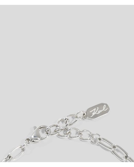 Bracelet À Breloque Pavé Karl Lagerfeld en coloris White
