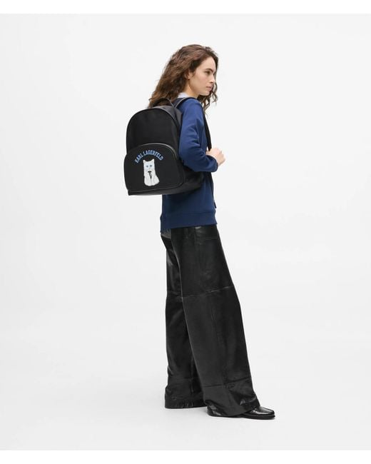 Karl Lagerfeld Black Ikon Choupette Large Backpack