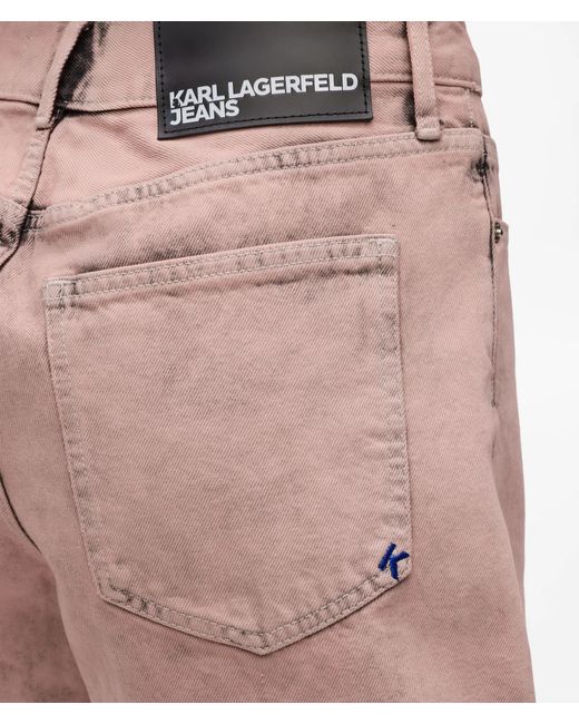 KL Jeans Pink Inked High-Rise Denim Shorts