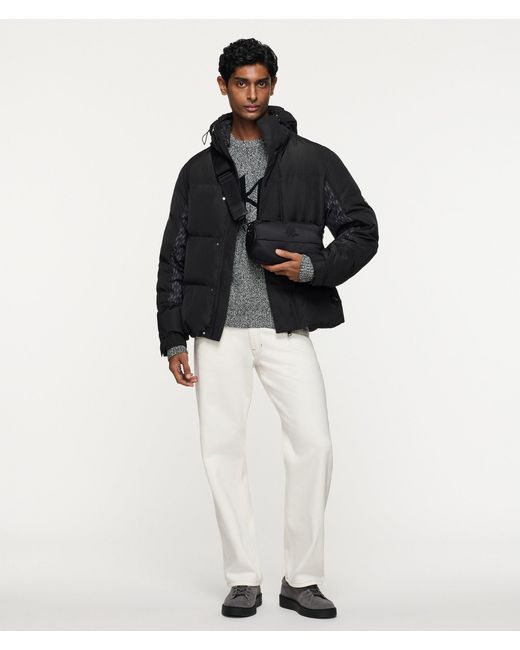 Karl Lagerfeld Brown Monogram Puffer Jacket for men